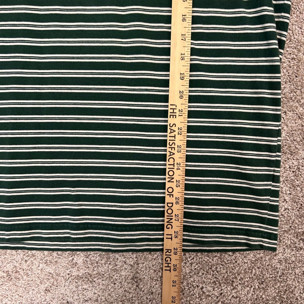 Vintage 90s Tommy Hilfiger Striped Tshirt Crest Men Size Large Green Crewneck - Picture 4 of 7